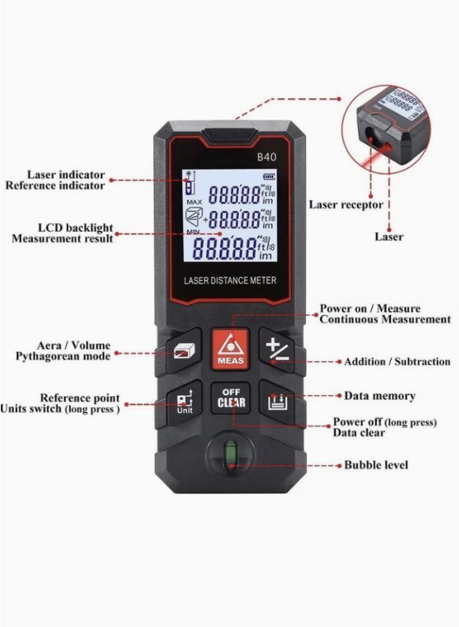 40M Digital Laser Range Finder Measure Diameter - Image 2