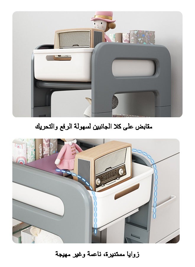 ماركة غير محددة عربة تخزين الرف البلاستيك عربة المرافق رف القرطاسية متعدد الطبقات المتداول عربة التخزين القابلة للإزالة 3 الطبقة تخزين الرف درج كونترتوب المياه بار تخزين القهوة والشاي مجموعة مجلس الوزراء للمنزل، مكتب، مطبخ، حمام، غرفة نوم  - Image 4