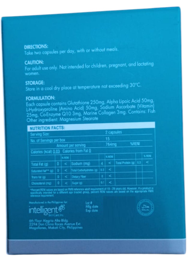 Belo Pack of 3 Nutraceuticals Glutathione + Collagen, 30 caps - Image 2