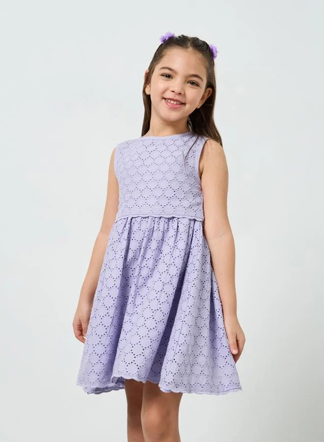 Styli Girls Lilac Sleeveless Knee Length Dress