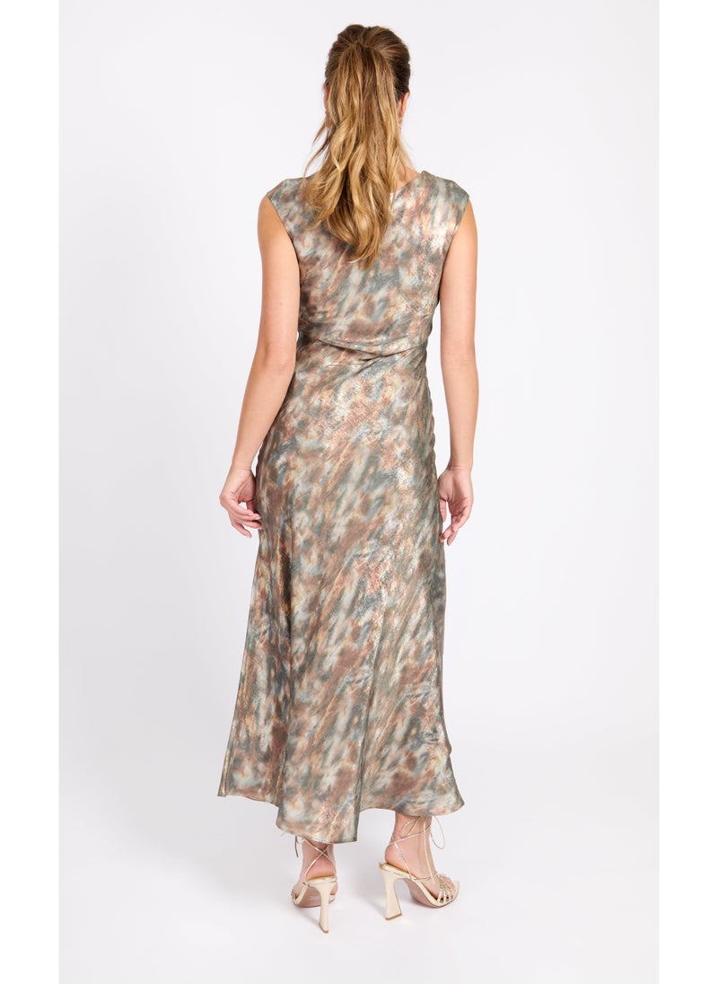Little Mistress Printed Sleeveless Dress  - Image 2