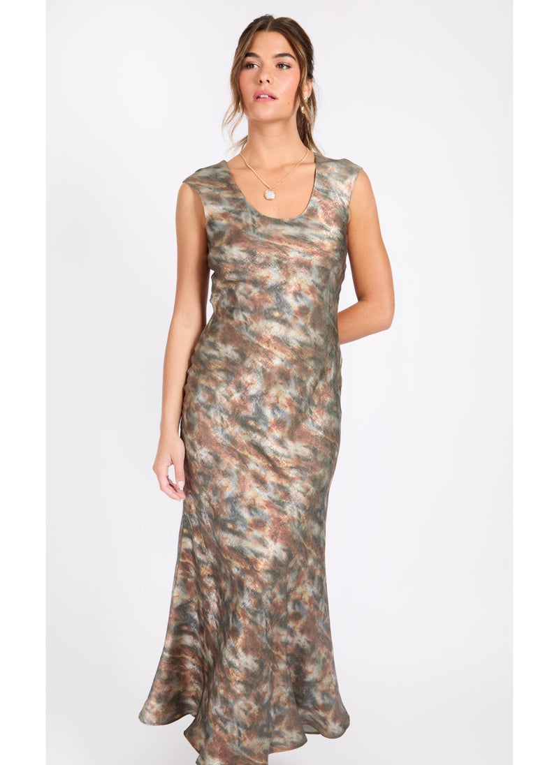 Little Mistress Printed Sleeveless Dress  - Image 4