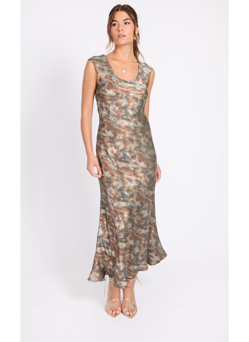 Little Mistress Printed Sleeveless Dress  - Image 1