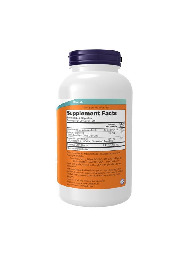 now Supplements, Coral Calcium Plus, Bone Health*, Healthy pH Balance*, 250 Veg Capsules - Image 2