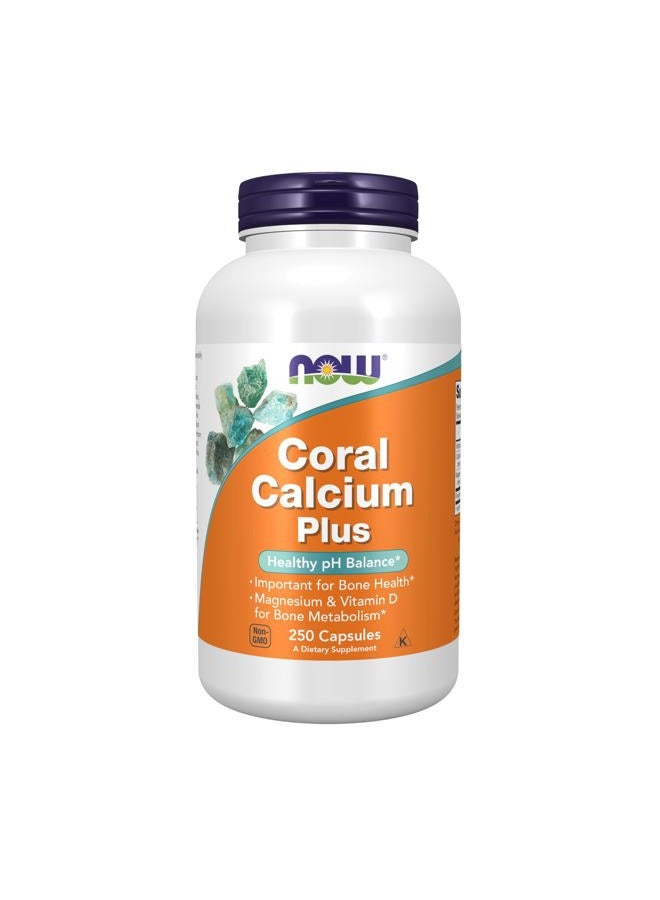 now Supplements, Coral Calcium Plus, Bone Health*, Healthy pH Balance*, 250 Veg Capsules - Image 1