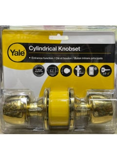 ييل مجموعة مقابض أسطوانية بتصميم كأس براندي Yale VBR5237US3 - درجة أمان 3، مسافة ارتداد 60 مم، لون ذهبي  - Image 1