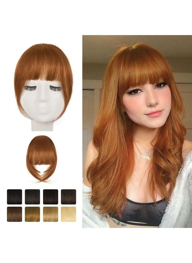 BARSDAR Clip In Bangs Barsdar 100% Human Hair Bangs Extensions French Bangs Air Bangs Neat Bangs With Temples Clip On Fringe Bangs Real Hair For Women Natural Color Washable/Dyeable(Frenchmedium Auburn) - Image 1