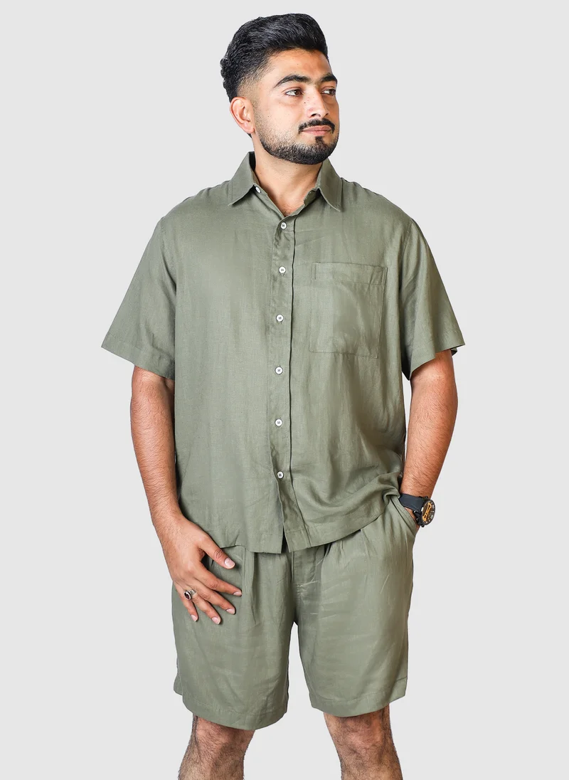 Jimmy Le Bond Linen Plain Regular Fit Set of Shirt and Pants