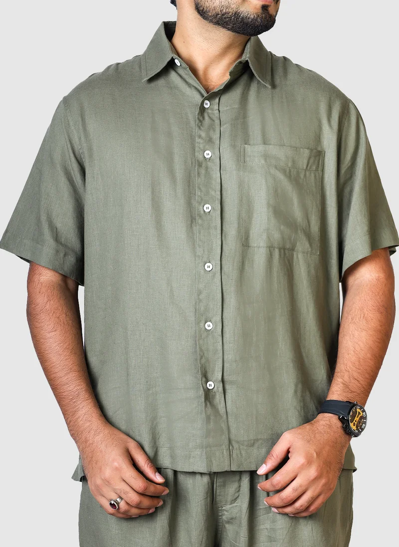 Jimmy Le Bond Linen Plain Regular Fit Set of Shirt and Pants