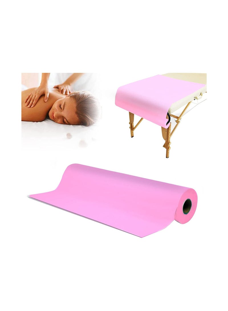 LA PERLA TECH  2 Roll Disposable Non Woven Bed Sheets Massage-Clinic-Salon Table Paper-Pink-White 50 PICS PER ROLL - Image 2
