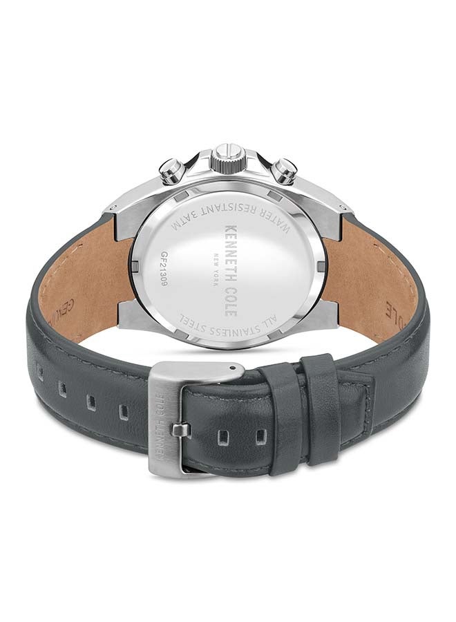 Kenneth Cole New York ساعة رياضية عصرية 46 مم كوارتز متعددة الوظائف بقرص أزرق للرجال - Image 2