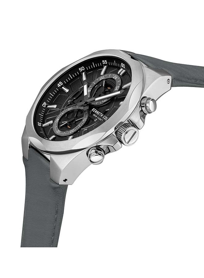 Kenneth Cole New York ساعة رياضية عصرية 46 مم كوارتز متعددة الوظائف بقرص أزرق للرجال - Image 3