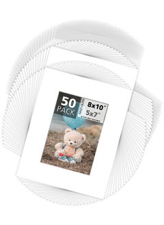 Mat Board Center 8X10 Picture Mat Sets For 5X7 Photo. Includes A Pack Of 50 White Core Bevel Pre-Cut White Core Matte And 50 Backing Board And 50 Clear Bags White - pzsku/ZF406835F2417AAD35E2EZ/45/_/1721308261/f1527426-6083-4eb0-b61c-5cd60e9e4f0a