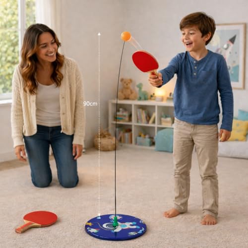 Goyal's Rebound Table Tennis Trainer Set, Self Training with Elastic Soft Shaft Ping Pong Ball, Portable Wiff Waff Table Tennis Trainer for Indoor Outdoor for 1 & 2 Players Game - Image 1