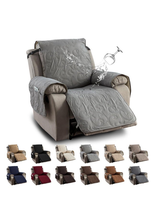 عربست غطاء كرسي استرخاء مقاوم للماء بنسبة 100%، أغطية كراسي استرخاء، غطاء أريكة استرخاء من القماش غير قابل للانزلاق لغرفة المعيشة، لحماية الحيوانات الأليفة والأطفال، قابل للغسل (لون قهوة، كرسي استرخاء 23.6 بوصة) - Image 1