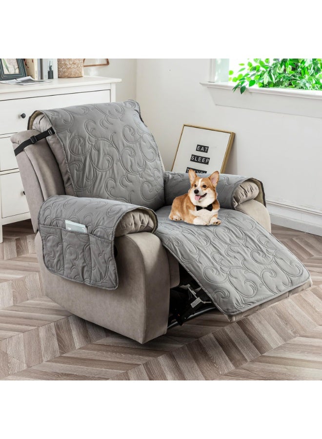 عربست غطاء كرسي استرخاء مقاوم للماء بنسبة 100%، أغطية كراسي استرخاء، غطاء أريكة استرخاء من القماش غير قابل للانزلاق لغرفة المعيشة، لحماية الحيوانات الأليفة والأطفال، قابل للغسل (لون قهوة، كرسي استرخاء 23.6 بوصة) - Image 2