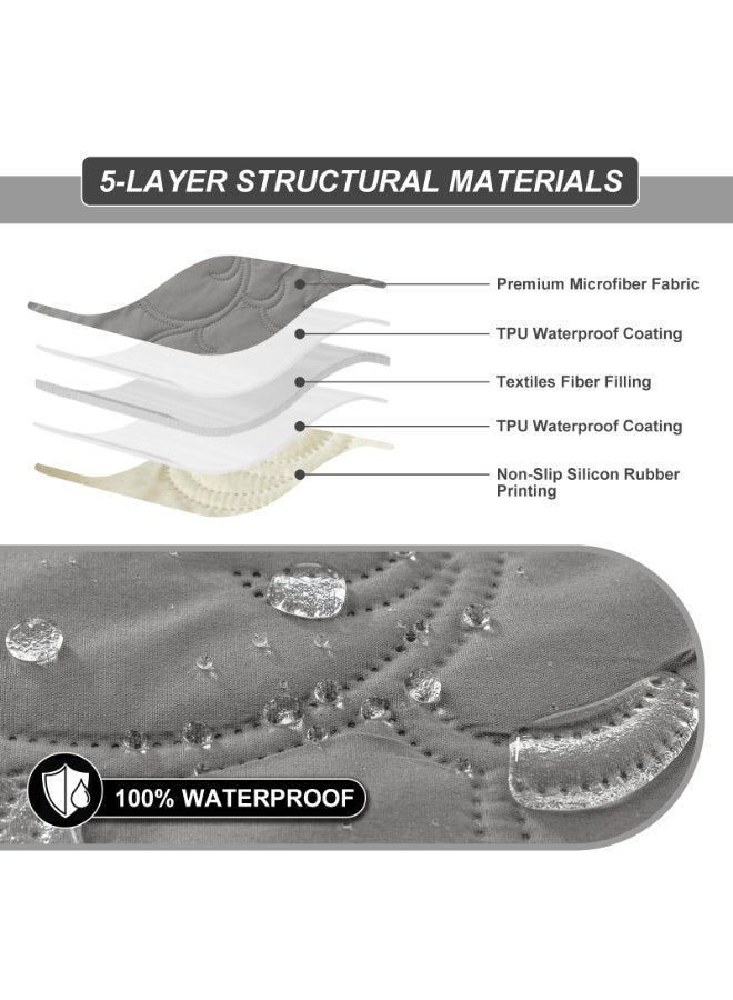 عربست غطاء كرسي استرخاء مقاوم للماء بنسبة 100%، أغطية كراسي استرخاء، غطاء أريكة استرخاء من القماش غير قابل للانزلاق لغرفة المعيشة، لحماية الحيوانات الأليفة والأطفال، قابل للغسل (لون قهوة، كرسي استرخاء 23.6 بوصة) - Image 4
