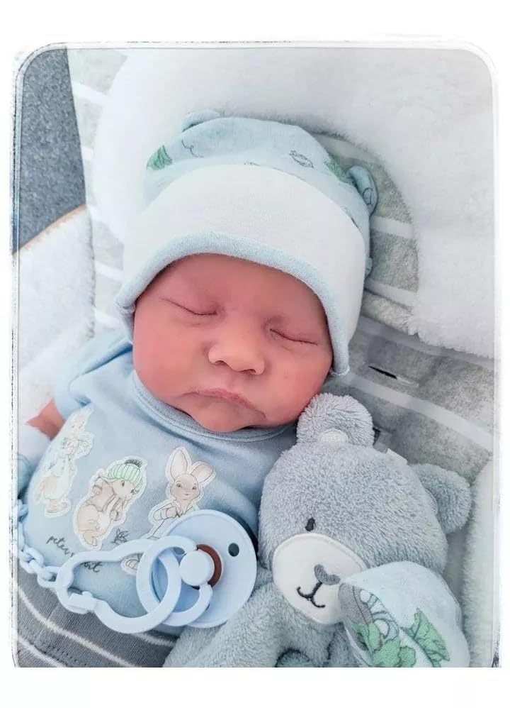 KSBD Realistic Reborn Dolls Levi - 18 Inch Lifelike Sleeping Baby Boy That Look Real Soft Cloth Body Newborn Baby Dolls Poseable Advanced Painted with Gift Box Set for Kids Age 3+ - Image 2