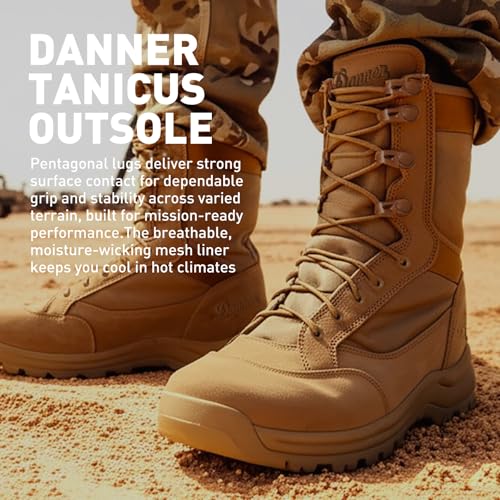 Danner Tanicus Military Boots for Men Made with Rough-Out Leather and 1000D Nylon, with Slip-Resistant Outsole and Comfort Footbed, AR 670-1 Certified, Coyote - 10 EE - Image 3