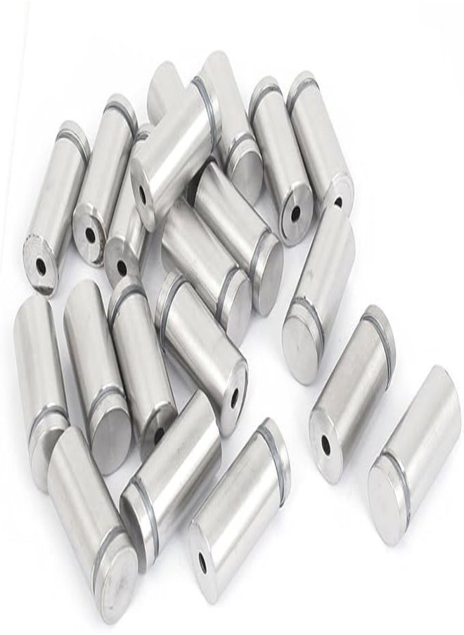 SMARTPOINTS 20Pcs Stainless Steel Sign Advertising Nails Mirror Wall Mount Signboard Holder Screw for Glass Billboards Picture Frames Posters Display Glass Spacer(19x40mm)  - Image 1