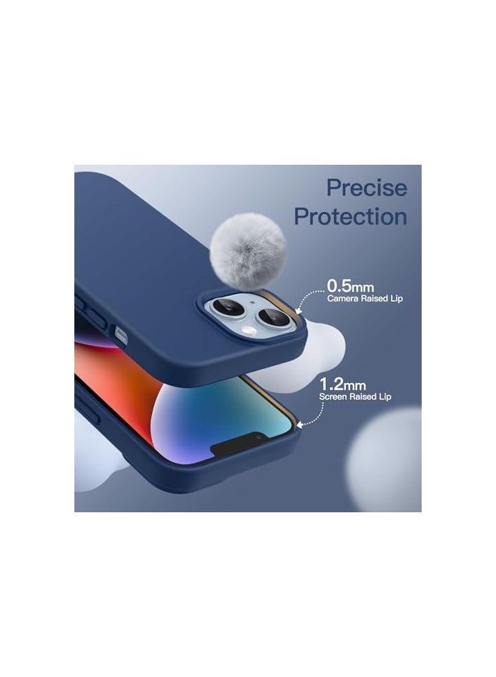 JETech Silicone Case for iPhone 14 Plus 6.7-inch, Silky-Soft Touch Full-Body Protective Phone Case, Shockproof Cover with Microfiber Lining (Cobalt Blue) - Image 3