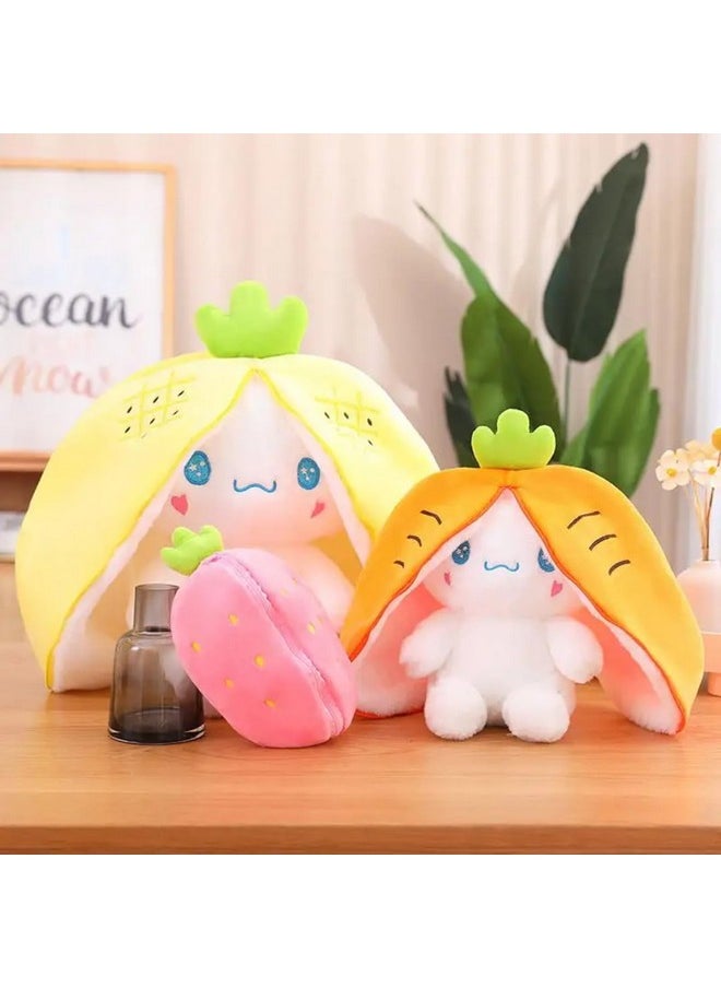 Besties BESTIES Plush Toy Pillow, Reversible Bunny,Cute Rabbit Sofa Pillow, Easter Bunny Stuffed Animal Cute Rabbit Plushie Birthday Gift for Boys Girls and Kids (30 cm, Carrot Dog)  - Image 5