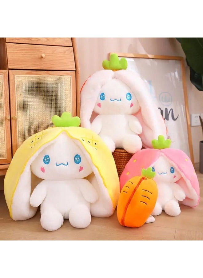 Besties BESTIES Plush Toy Pillow, Reversible Bunny,Cute Rabbit Sofa Pillow, Easter Bunny Stuffed Animal Cute Rabbit Plushie Birthday Gift for Boys Girls and Kids (30 cm, Carrot Dog)  - Image 4