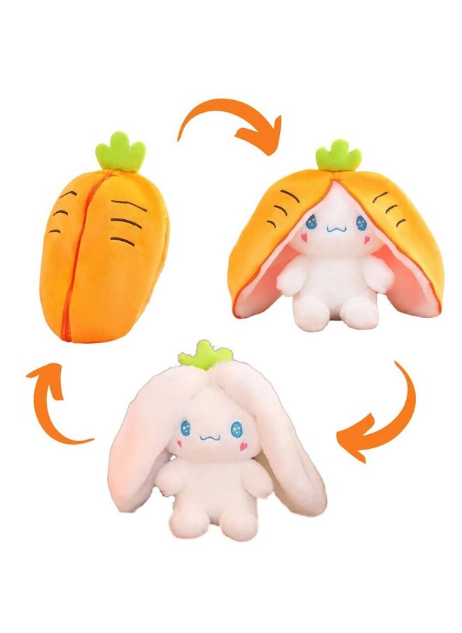 Besties BESTIES Plush Toy Pillow, Reversible Bunny,Cute Rabbit Sofa Pillow, Easter Bunny Stuffed Animal Cute Rabbit Plushie Birthday Gift for Boys Girls and Kids (30 cm, Carrot Dog)  - Image 1