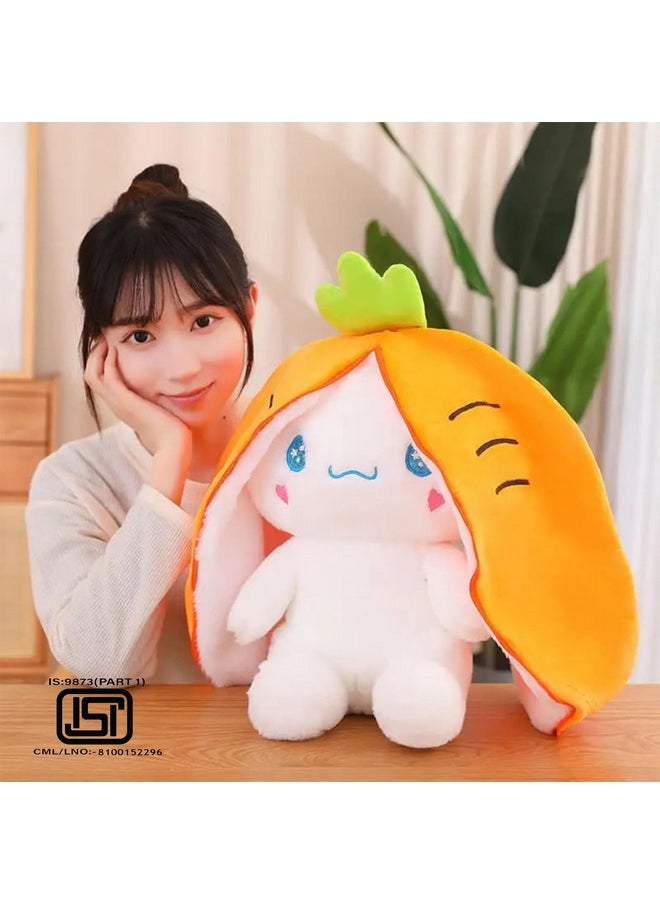 Besties BESTIES Plush Toy Pillow, Reversible Bunny,Cute Rabbit Sofa Pillow, Easter Bunny Stuffed Animal Cute Rabbit Plushie Birthday Gift for Boys Girls and Kids (30 cm, Carrot Dog)  - Image 2