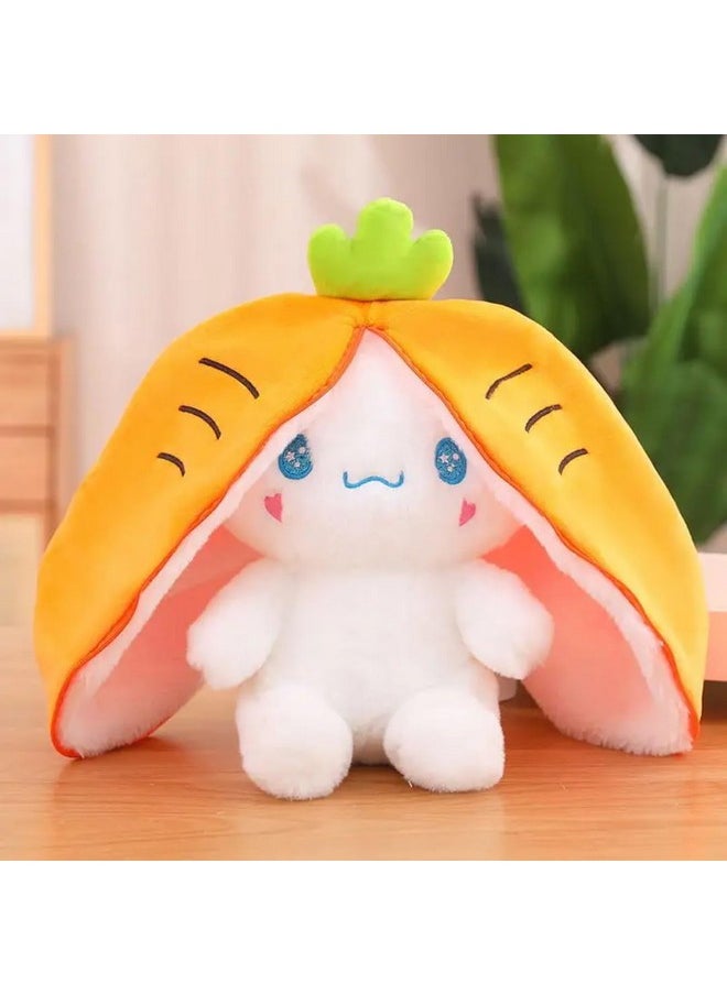 Besties BESTIES Plush Toy Pillow, Reversible Bunny,Cute Rabbit Sofa Pillow, Easter Bunny Stuffed Animal Cute Rabbit Plushie Birthday Gift for Boys Girls and Kids (30 cm, Carrot Dog)  - Image 3
