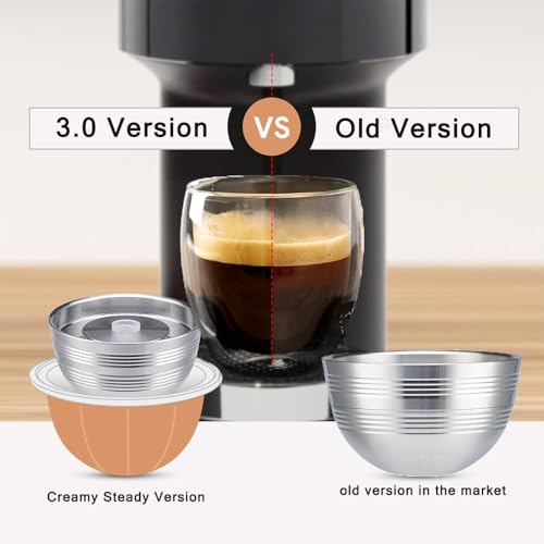 Sesama Stainless Steel Coffee Capsule Compatible for VERTUO NEXT & POP New Model & VertuoPlus &Delonghi ENV135S Machine Coffee Reusable Pods Holder For Vertuo Next Machine & POP (Single Pod) - Image 5