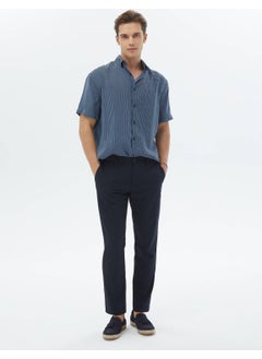 Kip Dark Blue Striped Oversize Fit Woven Casual Shirt  - Image 5