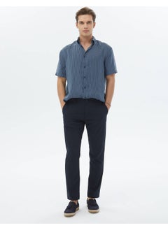 Kip Dark Blue Striped Oversize Fit Woven Casual Shirt  - Image 4