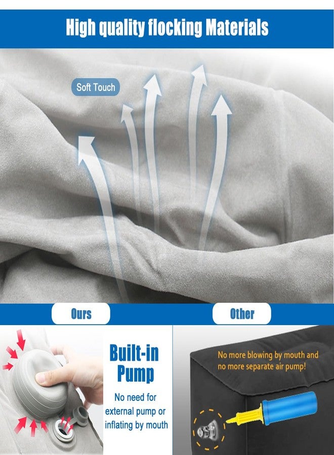 VOPHIA 2 Pack Inflatable Foot Rest for Air Travel,Airplane Travel Foot Rest Adjustable Height,Car/Airplane,Footrest Pillow with Pump for Office,Airplane,Train,Cars,Home - Image 4