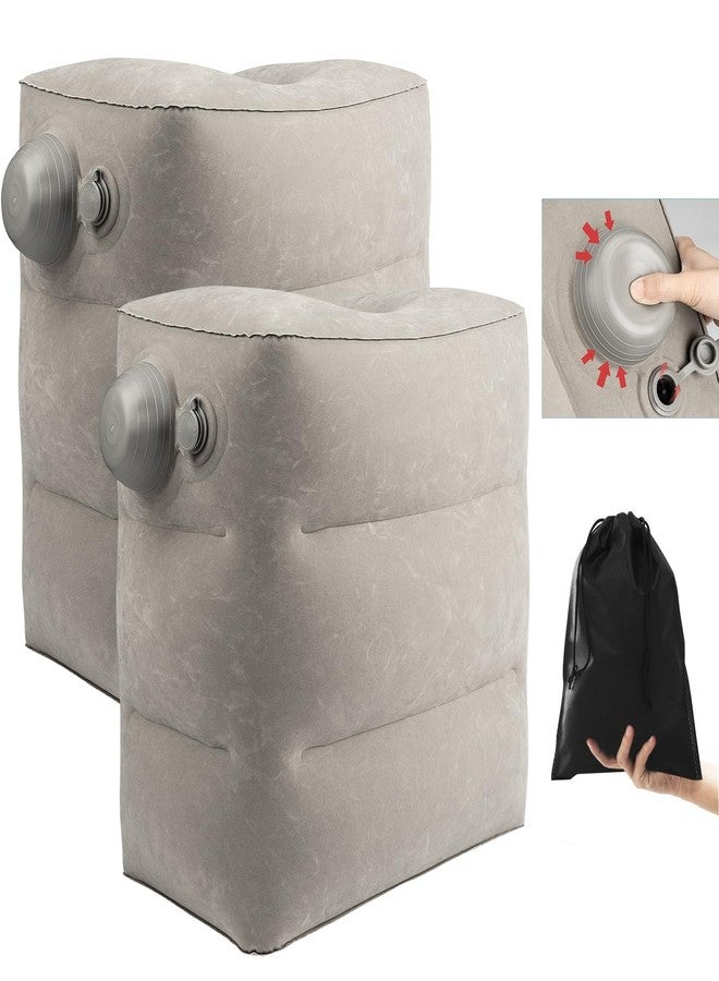 VOPHIA 2 Pack Inflatable Foot Rest for Air Travel,Airplane Travel Foot Rest Adjustable Height,Car/Airplane,Footrest Pillow with Pump for Office,Airplane,Train,Cars,Home - Image 1