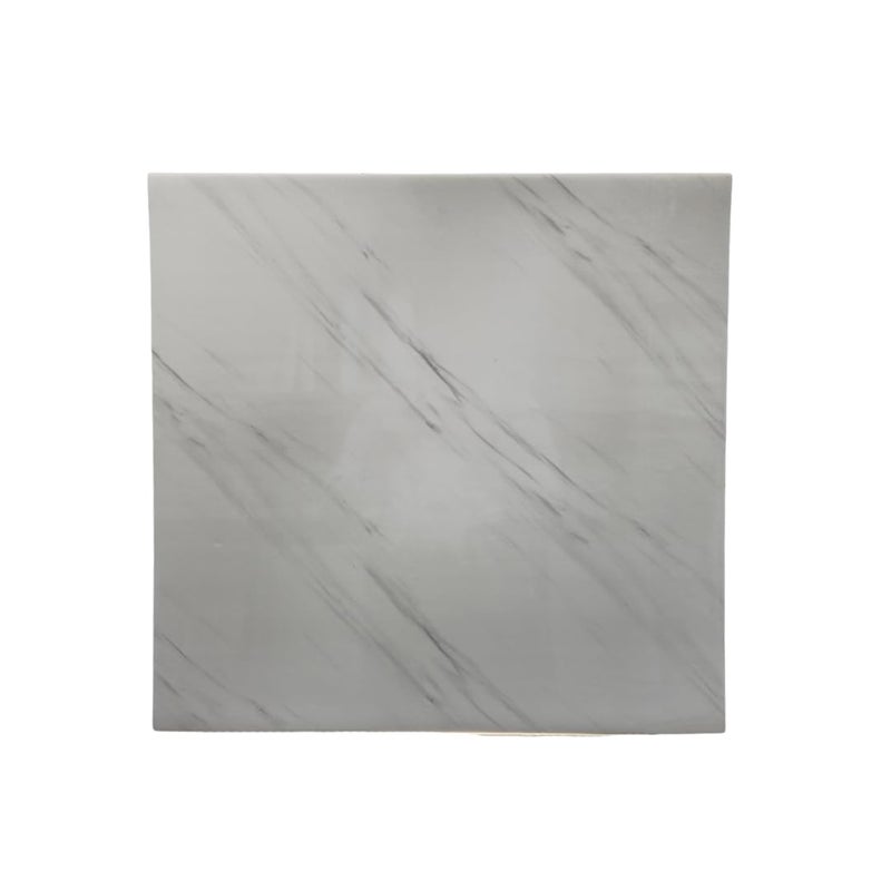 Infinity Decor Simple White with Grey Texture Marble UV Panels, Self-Adhesive Wall Tile (60 cm * 60 cm), Marble Look Wall Panels for Homes and Offices - Image 1
