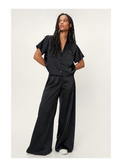Petite Satin Wide Leg Coord Trouser