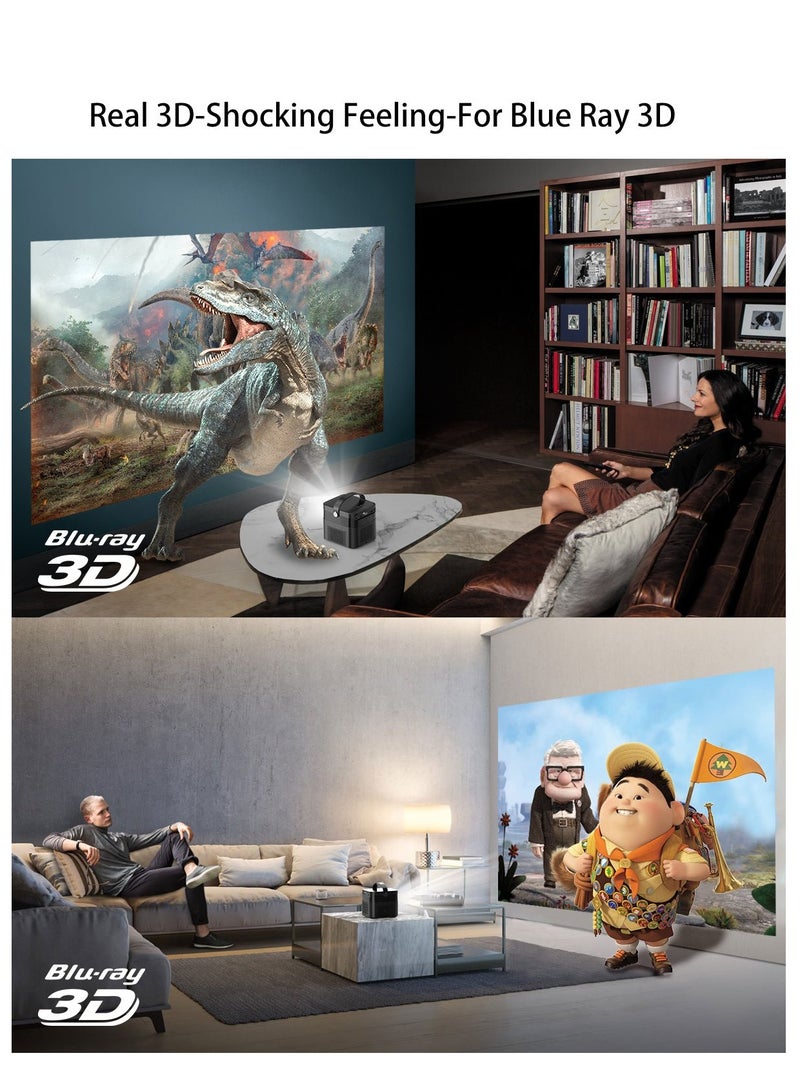Crony K5 1080p Android Smart Projector – 350 Lumens Brightness, 32GB+2GB RAM, 15,600mAh Battery – Dual 5W Speakers, 4:3/16:9 Aspect Ratio – Wi-Fi 2.4G/5G, Bluetooth, HDMI/USB/3.5mm Ports – Screen Casting, Remote Control & Portable Design (1-Year Warranty)  - Image 4