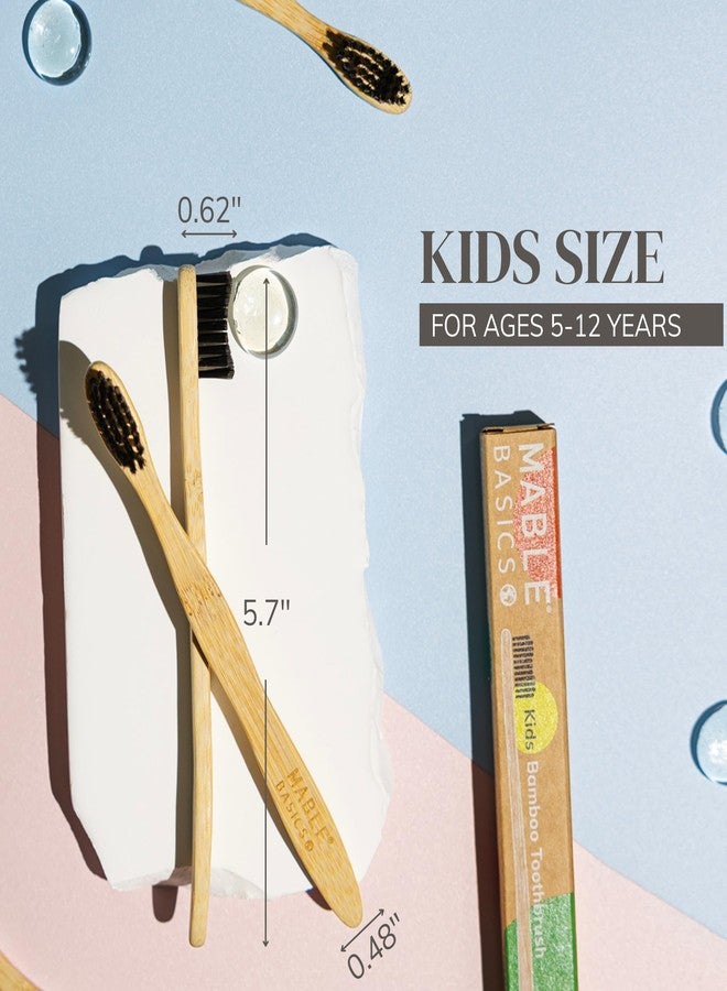 MABLE Four Pack Basics Bamboo Toothbrush for Adult | Soft Bristle Natural Wood Toothbrushes | Eco-Friendly, BPA Free, Compostable Bamboo Handle - Image 5