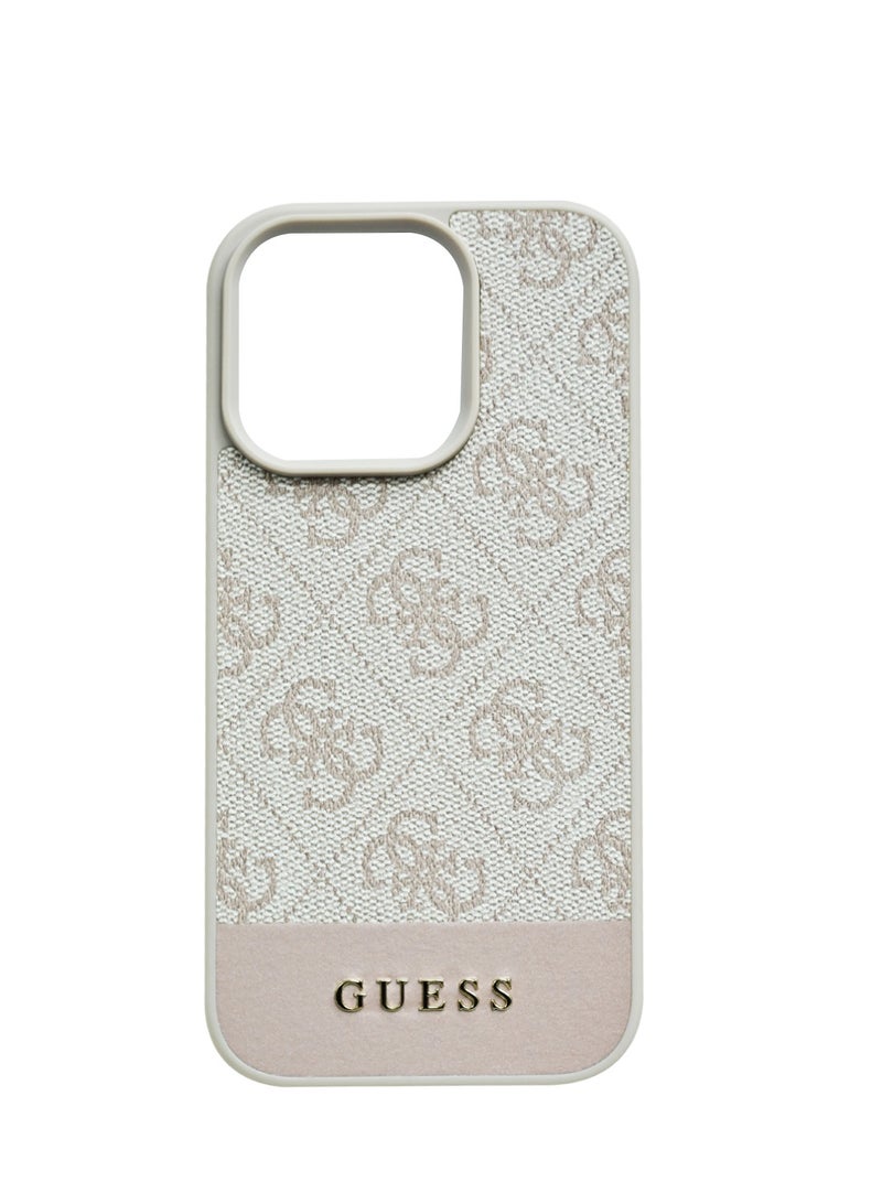GUESS Guess PU 4G Hard Case With Bottom Stripe For iPhone 16 Pro - Pink 
