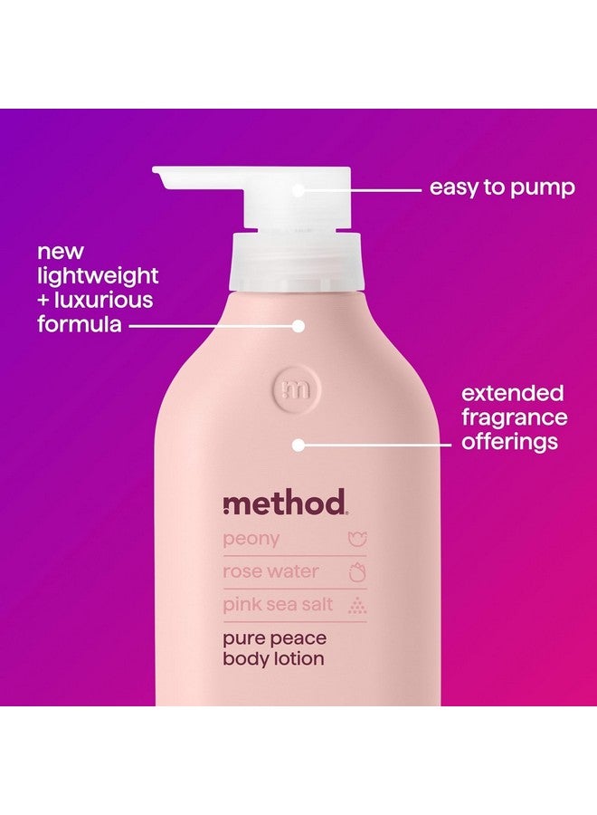 Method Body Lotion, Pure Peace, Rose Water, Peonies + Pink Sea Salt notes, 24 Hours of Moisture, 14 oz - Image 3