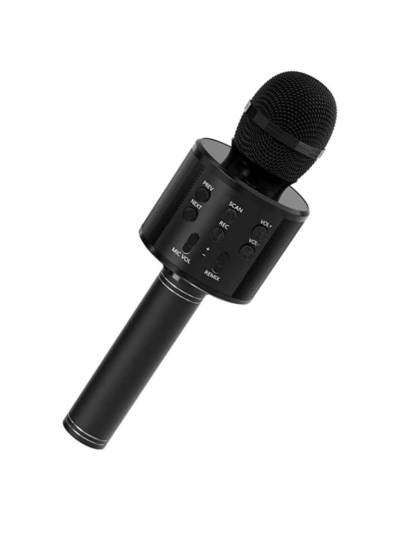 DIGI CORE - Kids Microphone Wireless Bluetooth Karaoke Microphone Portable Handheld Karaoke Mic Speaker Machine For Home Party Birthday For All Smartphones Karaoke Machine Toys For Boys & Girls WS-858 Black - Image 1