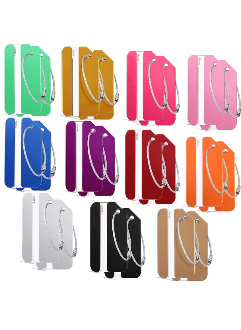 Generic Luggage Tag, Business Card Holder Aluminum Metal Travel ID Bag Tag, Suitcase Luggage Tag for Travel Luggage ID with Waterproof Information Card Stock and Wire Loop (22PCS)  - Image 1