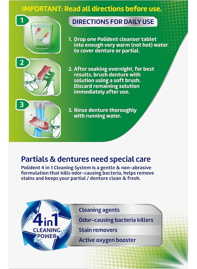 Polident Overnight Whitening Denture Cleanser Tablets - 120 Count  - Image 2