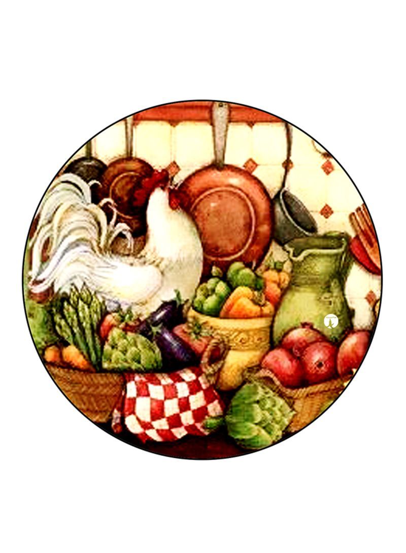RKN Vintage Art Printed Large Pin Multicolour - Image 1