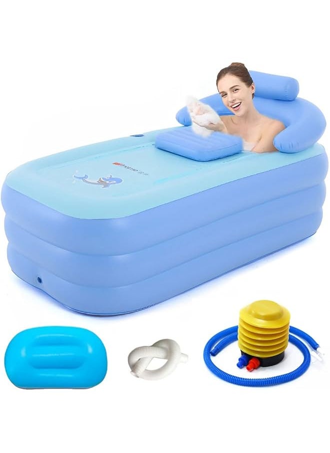 The Bros Inflatable Adult Bath Tub, Free-Standing Blow Up Bathtub with Foldable Portable Feature for Adult Spa, with Air Pump (High-Density PVC)  - Image 1