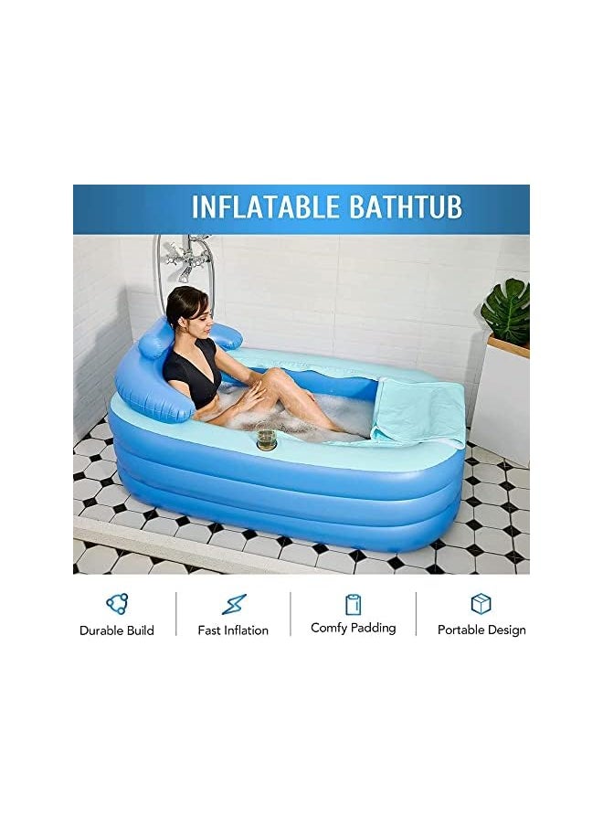 The Bros Inflatable Adult Bath Tub, Free-Standing Blow Up Bathtub with Foldable Portable Feature for Adult Spa, with Air Pump (High-Density PVC)  - Image 2