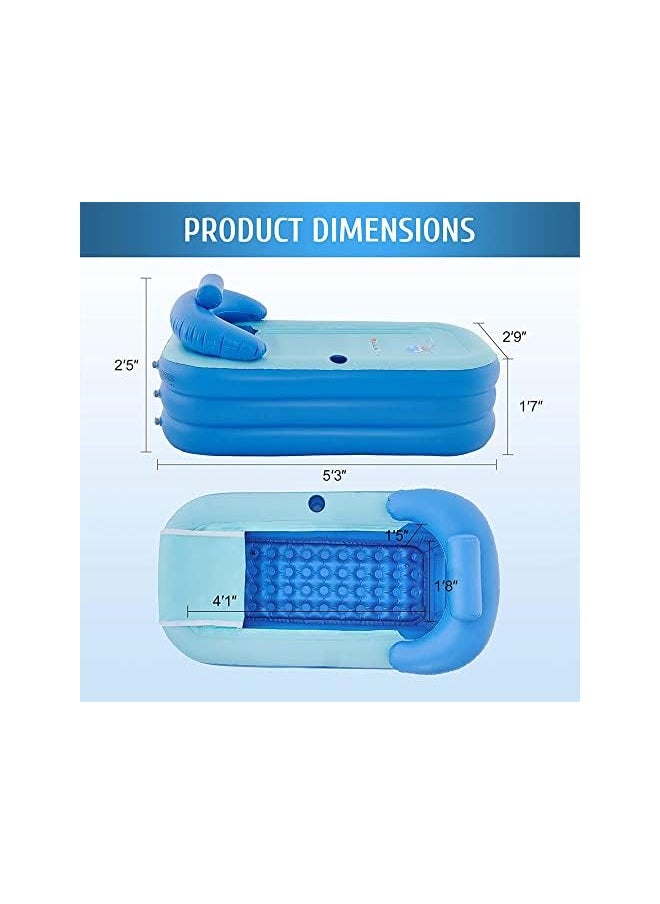 The Bros Inflatable Adult Bath Tub, Free-Standing Blow Up Bathtub with Foldable Portable Feature for Adult Spa, with Air Pump (High-Density PVC)  - Image 4