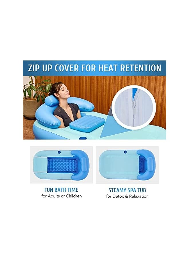 The Bros Inflatable Adult Bath Tub, Free-Standing Blow Up Bathtub with Foldable Portable Feature for Adult Spa, with Air Pump (High-Density PVC)  - Image 3