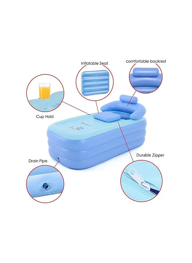The Bros Inflatable Adult Bath Tub, Free-Standing Blow Up Bathtub with Foldable Portable Feature for Adult Spa, with Air Pump (High-Density PVC)  - Image 5